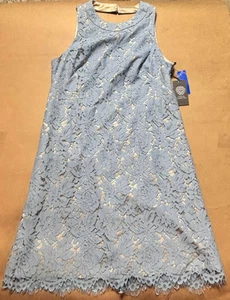Vestido ceñido al cuerpo de encaje con lentejuelas sin mangas Vince Camuto para mujer talla 8 - Imagen 1 de 5