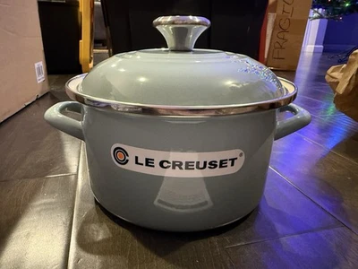 Le Creuset Traditional Petite Stockpot 3-7/8 Quarts Sea Salt New Enamel - Image 1 of 4