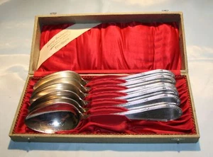 WMF Design: "Cruzband", 6 cucharas de menú joyero Art Nouveau 432 gr. + estuche - Imagen 1 de 1