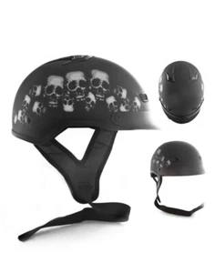 RODIA DOT SKULL PILE VENTED MOTORCYCLE HELMET - Picture 1 of 2