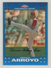 2007 Topps Chrome Blue Refractor #015 Bronson Arroyo Cincinnati Reds BV$5