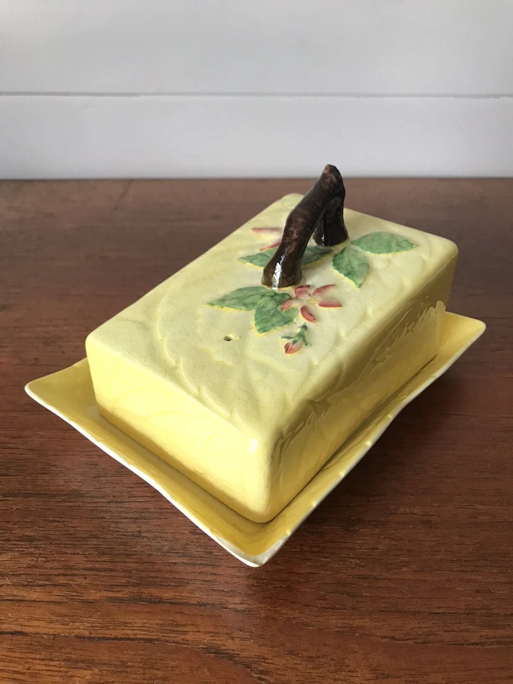 Vintage Carlton Ware Apple Blossom Lidded Butter Dish Made In England - image 1 of 4