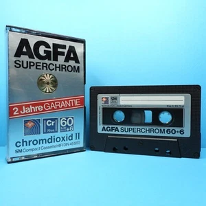 🍒 1x AGFA Superchrom C 60+6 * IEC II Type 2 * Cassette Kassette кассета * 1980 - Picture 1 of 3