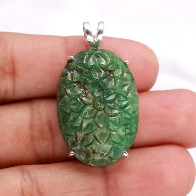 Colgante 100% Natural Tsavorita Forma Ovalada Plata de Ley 925 Joyería Minimalista Foto 1 de 4