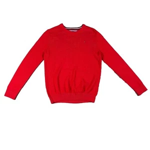 Tommy Hilfiger Boys Sweater XL 16 -18 Red Youth Long Sleeve Pullover Knit Casual - Picture 1 of 6