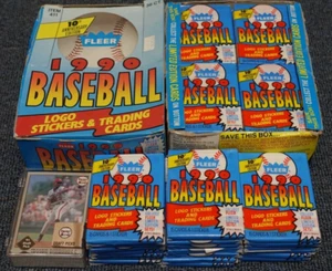 2x 1990 Fleer Baseball Wax Box+19 Sealed Packs + Manny Ramirez RC NOS - Picture 1 of 2