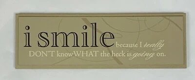 Wood Plaque Sign I Smile Danielson Designs Wall - Image 1 of 4