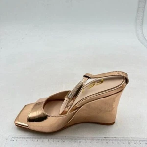 Women Wedge High Heels Sandals Square Open Toe Ankle Strap Fashion Dress Gold - Picture 1 of 7