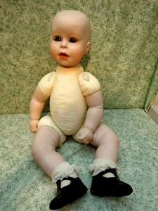 hd-620 Reproduction bisque doll: cloth body, Needs hair and clothes 21" tall - Picture 1 of 6