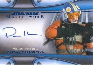 2021 Star Wars Masterwork MWA-PL Paul Sun-Hyung Lee Blue Foil Autograph 10/99
