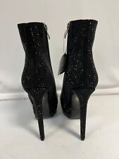 London Rag Encanto Diamante Women's Heeled Ankle Boots Black 8