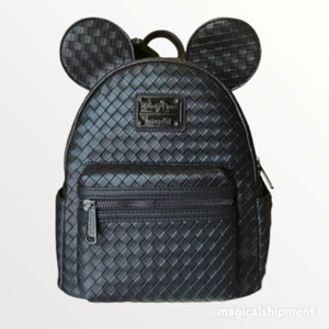 Neu mit Etikett! Disney Parks - Mickey Mouse gewebt schwarz Loungefly Mini-Rucksack - Bild 1 von 4