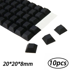 10x Black Rubber Feet Sticky Self Adhesive Furniture Pads 20mm x 20mm x 8mm High - Picture 1 of 4