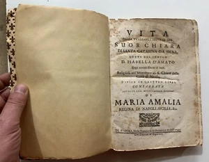 VITA SUOR CHIARA SANTA CATERINA SIENA MARIA AMALIA NAPOLI DOMENICO ROSELLI 1743 - Picture 1 of 7