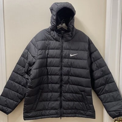 Nike Men's Hooded Puffer Jacket charcoal Gray Size X-Large DA4163-060 S66 - Image 1 of 4