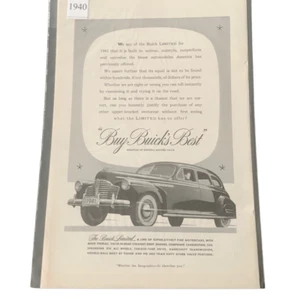 Vintage 1940 Buick Buy Buicks Best Ad Advertisement - Picture 1 of 4