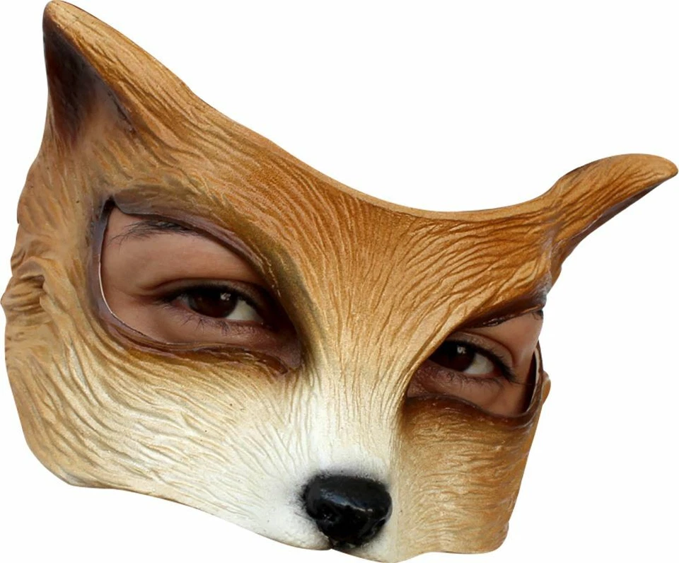 WOLF LATEX HALF FACE MASK ANIMAL CHARACTER PLAY HALLOWEEN FUN - Image 1 of 1