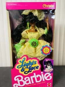 VINTAGE BARBIE 1990 LIGHTS & AND LACE CHRISTIE BLACK AA 9728 - Picture 1 of 5