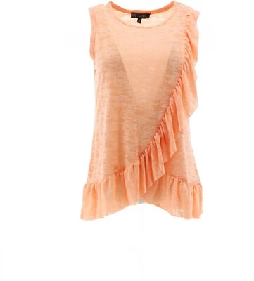 Tanque con volantes DG2 Diane Gilman Burnout melocotón 2x nuevo (444) Foto 1 de 4