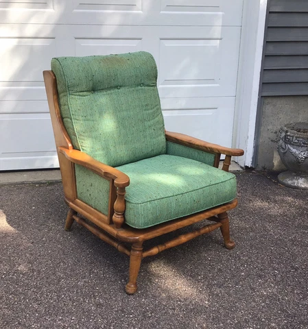 Cushman Armchair Upholstered Vintage Lodge Cabin Lake House Cottage Core Cover