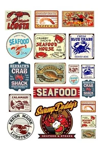 1:87 HO scale model Seafood restaurant diner signs - Picture 1 of 1