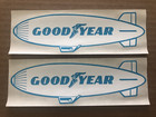 Vintage GOODYEAR Wing Foot Blimp Dirigible Stickers 2pcs blue white Rubber Tire