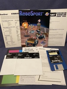 ROBOSPORT 1991 Computer Game Maxis 5.25" and 3.5" PC Floppy Manuals No Box - Imagen 1 de 6