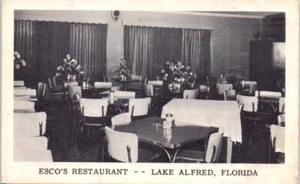Vintage Florida Postcard Interior View Esco's Restaurant US 17 92 Roadside Kiss - Picture 1 of 2