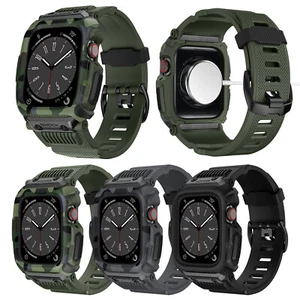 Correa táctica para Apple Watch correa 45 mm 44/42 mm estuche protector de metal + correa de TPU - Imagen 1 de 39