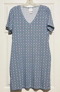 Stella Parker Women’s Swimsuit Cover Up Blue Tile Multi Beach Dress Medium NEW - Picture 1 of 5