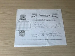 1926 Java Oil Exploration Company Limited Share Certificate 100 Shares - Picture 1 of 5