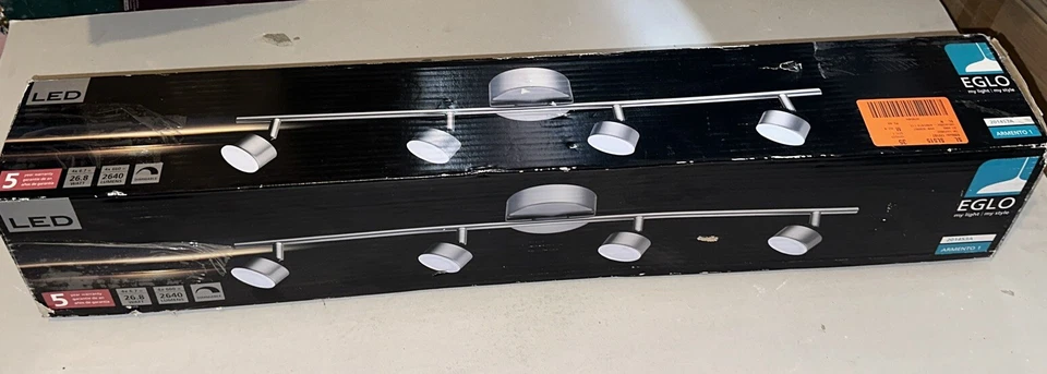 EGLO Armento 1 LED 4 Light Satin Nickel Track 360° Swivel Heads 2640 Lumens