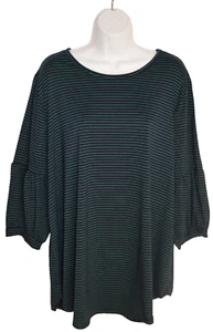 Blusa a rayas verde azul marino mujer Intention Boutique Ces nueva con etiquetas talla 2X - Imagen 1 de 4