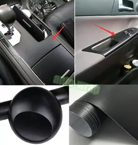 12" x 60" - Hot Black Car Interior Furniture Leather Vinyl Wrap Sticker Film AC - Bild 1 von 5