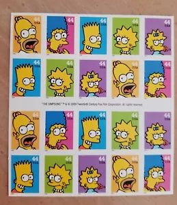 THE SIMPSONS 44 CENT 2009 SCOTT #4399-4403 FOGLIO FRANCOBOLLI MNH - Foto 1 di 3