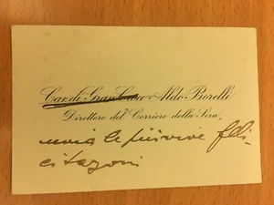 Biglietto autografo di Aldo Borelli - Picture 1 of 1