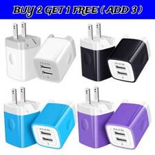 Foldable 2 USB Port Fast Charging Wall Plug Outlet AC Power Adapter Block Cube