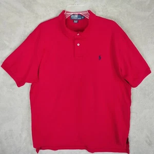 Polo Ralph Lauren Mens Size XL Red Cotton Stretch Pullover Short Sleeve Pony - Picture 1 of 10