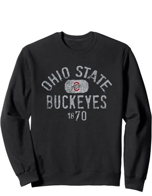 Ohio State Buckeyes Vintage 1870 Negro Cuello Redondo Sudadera 2XL Nueva Foto 1 de 4