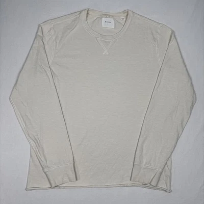 Billy Reid Shirt Men's Large White Long Sleeve Thermal Designer Pullover Casual - Image 1 of 4