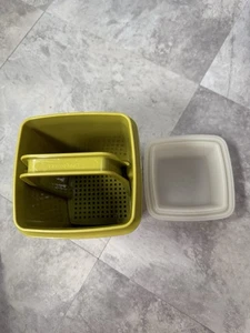 TUPPERWARE Vintage Pickle Olive Keeper #1330-7 Pick-A-Deli Verde Aguacate - Imagen 1 de 3