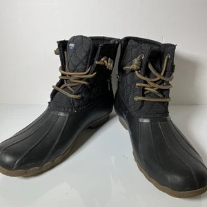 Sperry Girls Saltwater Rain Boots Black Size 6 M - Picture 1 of 8
