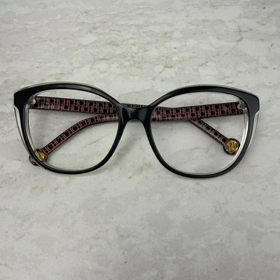 Carolina Herrera Designer Eyeglasses Frames SHE 694 Black Brown CH Logo - Image 1 of 4