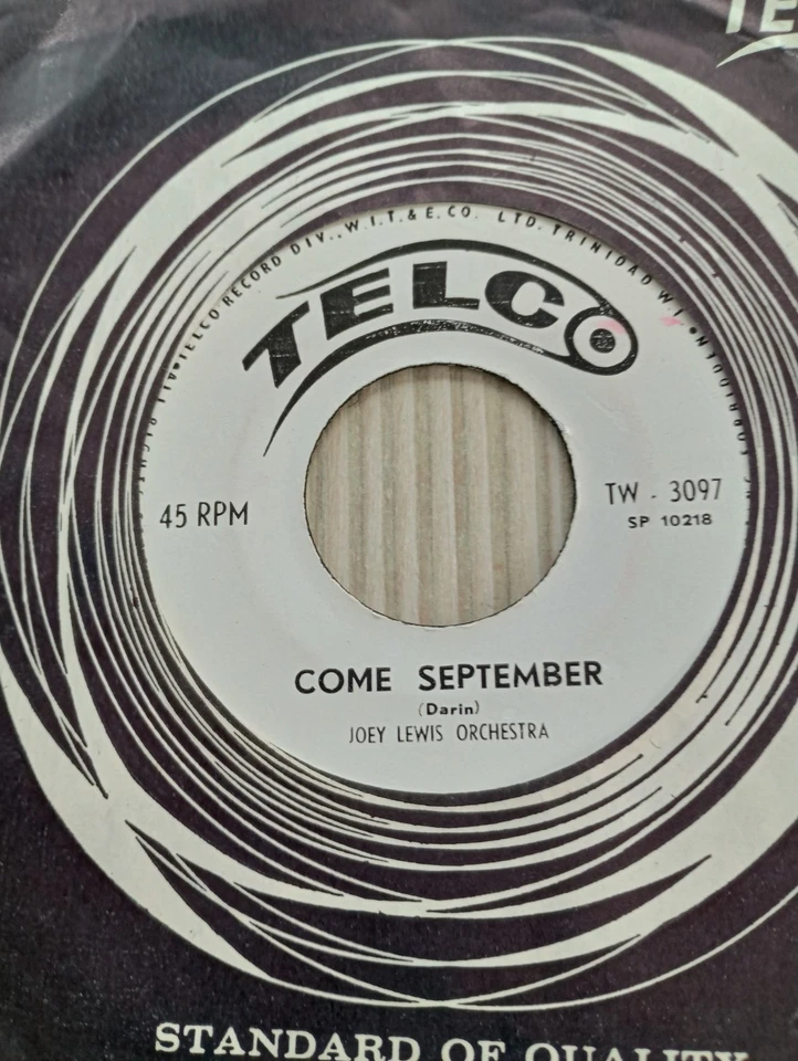 JOEY LEWIS ORCHESTRA " COME SEPTEMBER / ROMANCE ". REGGAE / CALYPSO. RARE SINGLE - Image 1 of 4