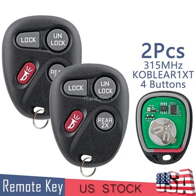 2 适用于 2001 2002 2003 2004 年 2005 年雪佛兰 Blazer Astro 4B 遥控钥匙链 — 第 1/4 张图片