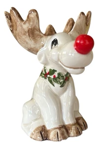 Vintage 1976 Fitz and Floyd Weihnachten Rentier Elch Keramik Votivkerzenhalter - Bild 1 von 15