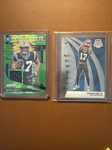 Xavier Legette Lot Of 2 Rookie Inserts Carolina Panthers Patch Green Prizm - Picture 1 of 2