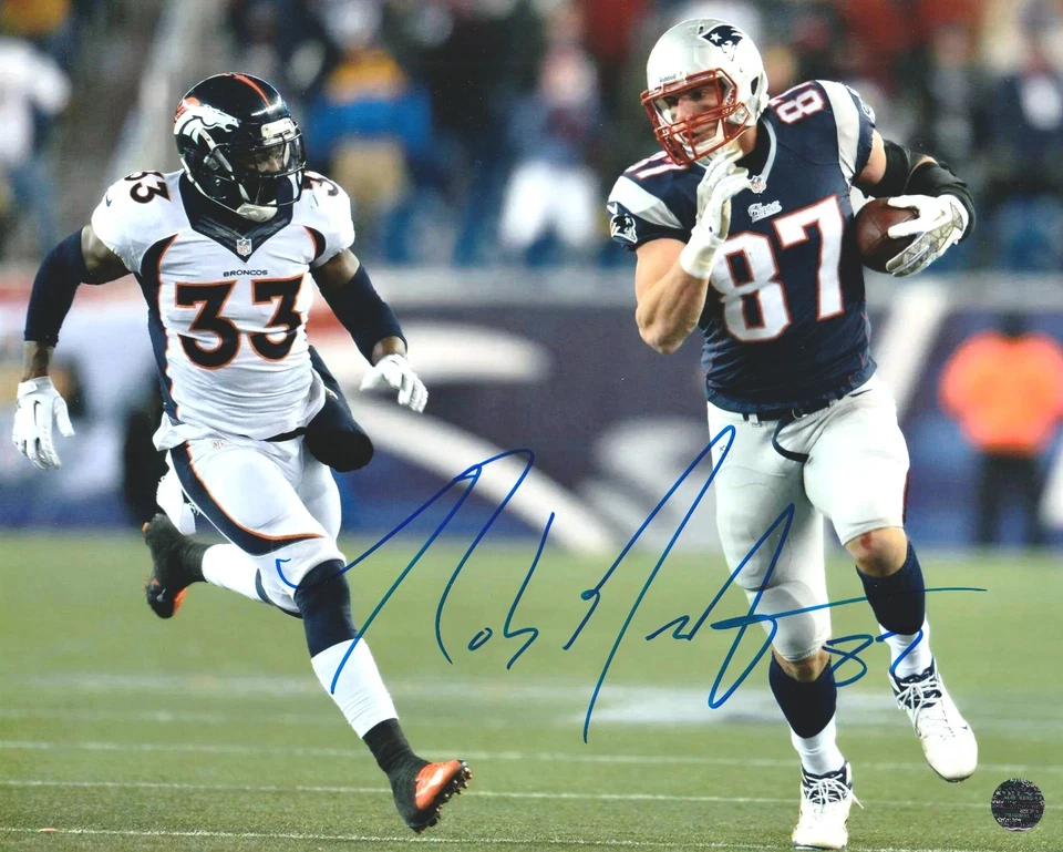 Foto autografiada por Rob Gronkowski de Nueva Inglaterra 8x10 con certificado de autenticidad/holograma coincidente Foto 1 de 1