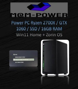 Power PC Ryzen 2700X / GTX 1060 / SSD / 16GB RAM Win11 Home + Zorin OS - Zdjęcie 1 z 7