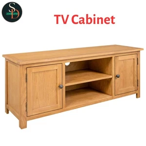 Modern Solid Oak Wood Brown TV Cabinet Living Room Stands Units Side vidaXL - Picture 1 of 6